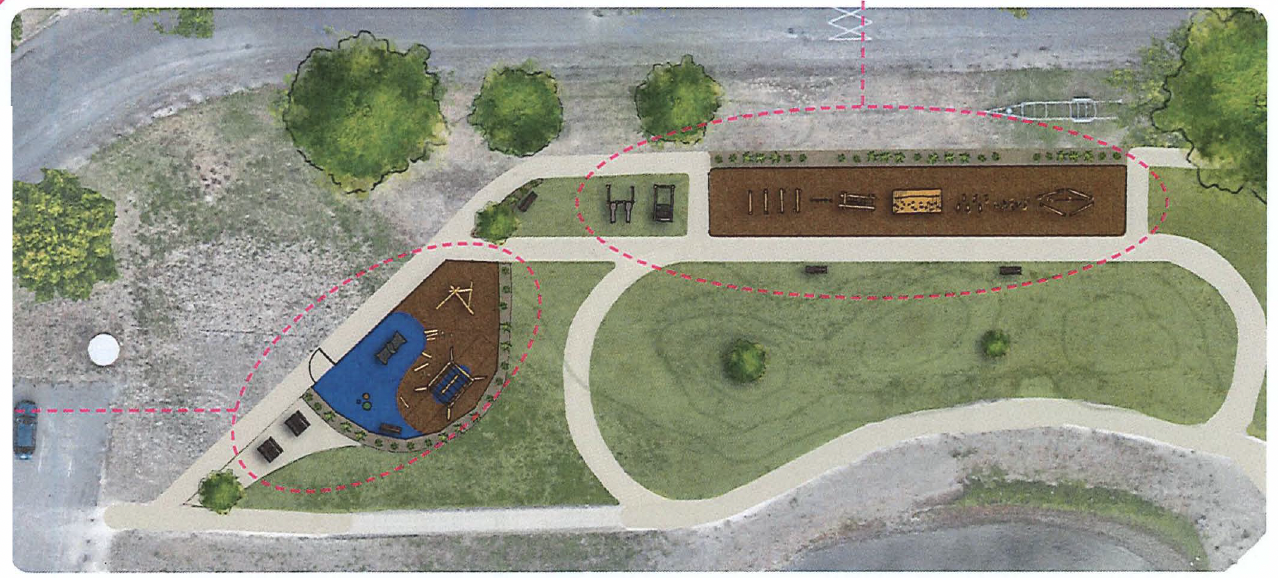 Aerial illustration showing new park layout